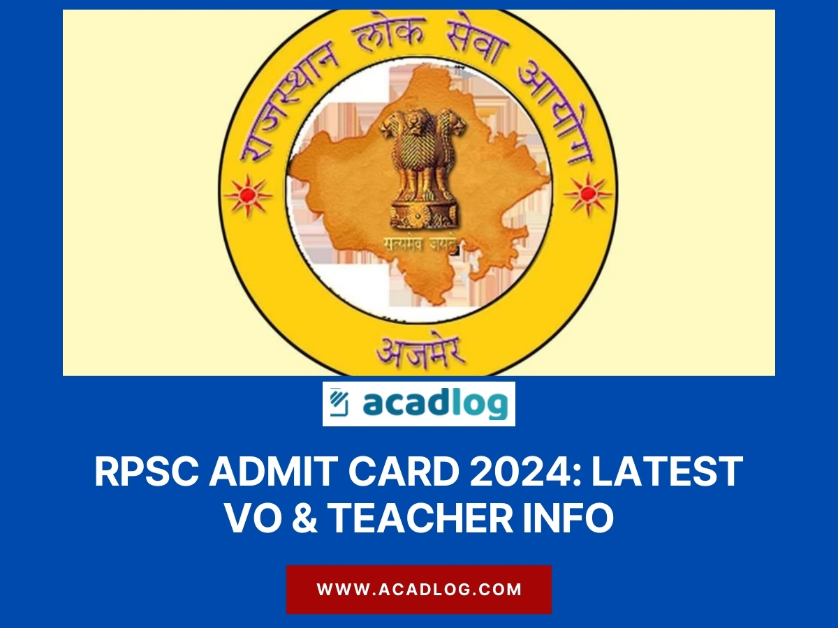 RPSC Admit Card 2024: Latest VO & Teacher Info