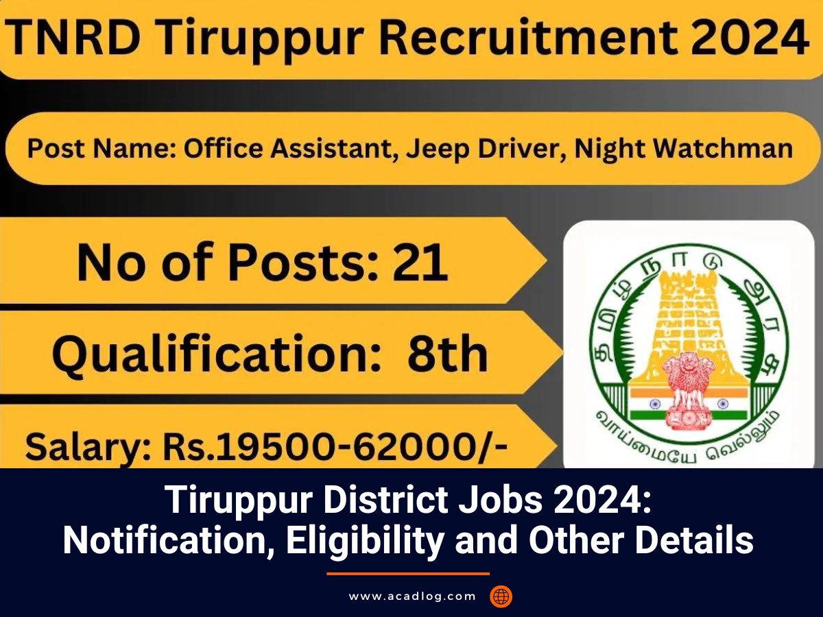 Tiruppur District Jobs 2024