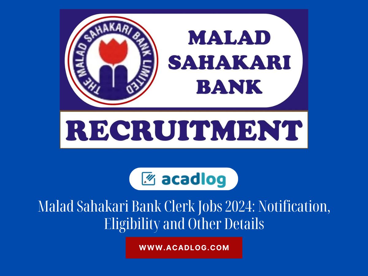 Malad Sahakari Bank Clerk Jobs 2024