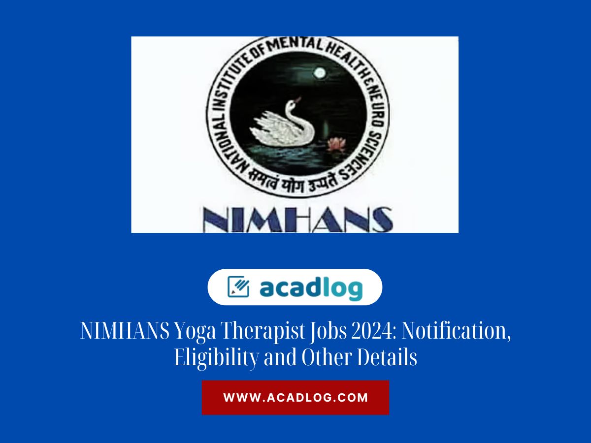 NIMHANS Yoga Therapist Jobs 2024