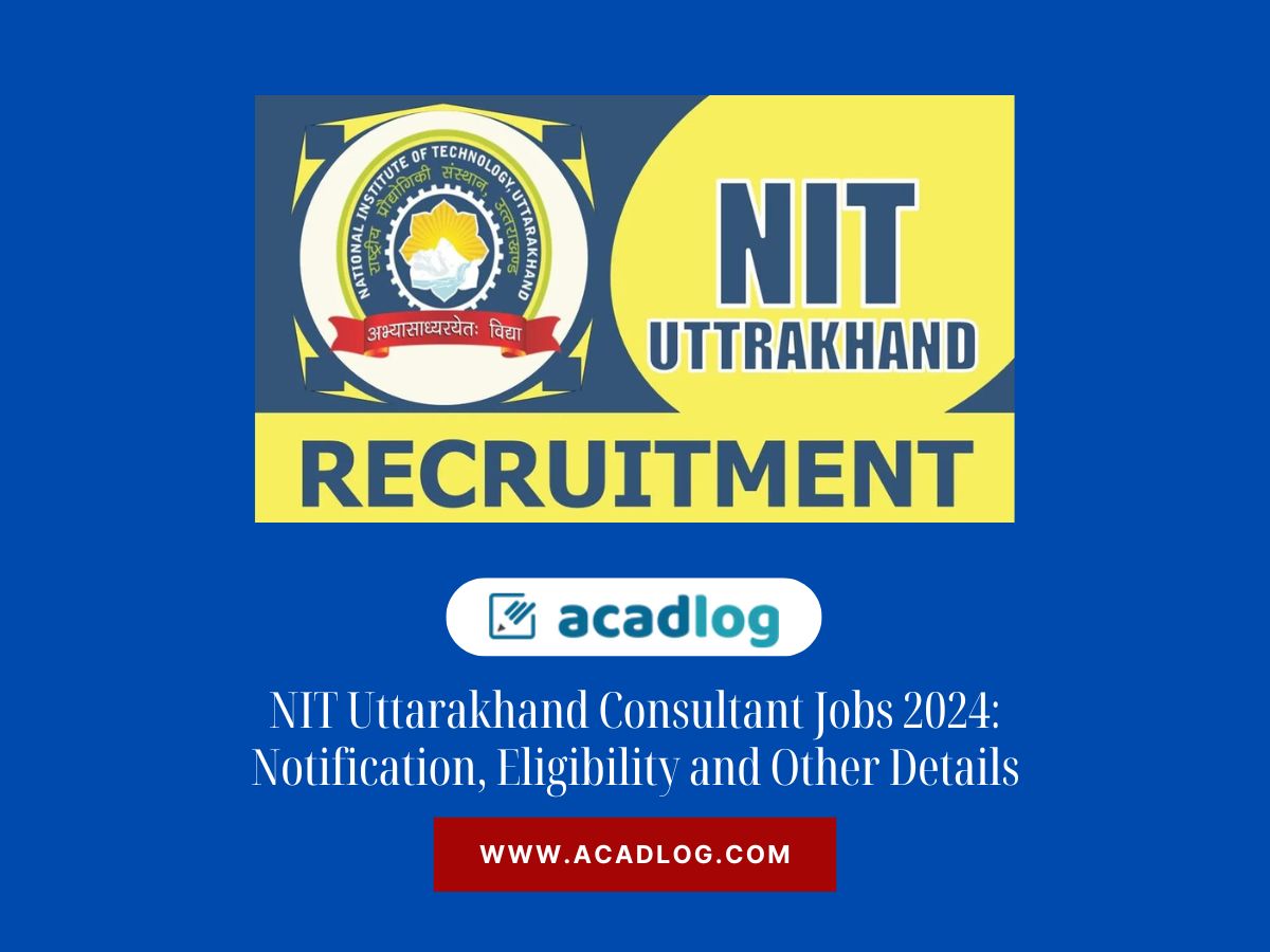 NIT Uttarakhand Consultant Jobs 2024