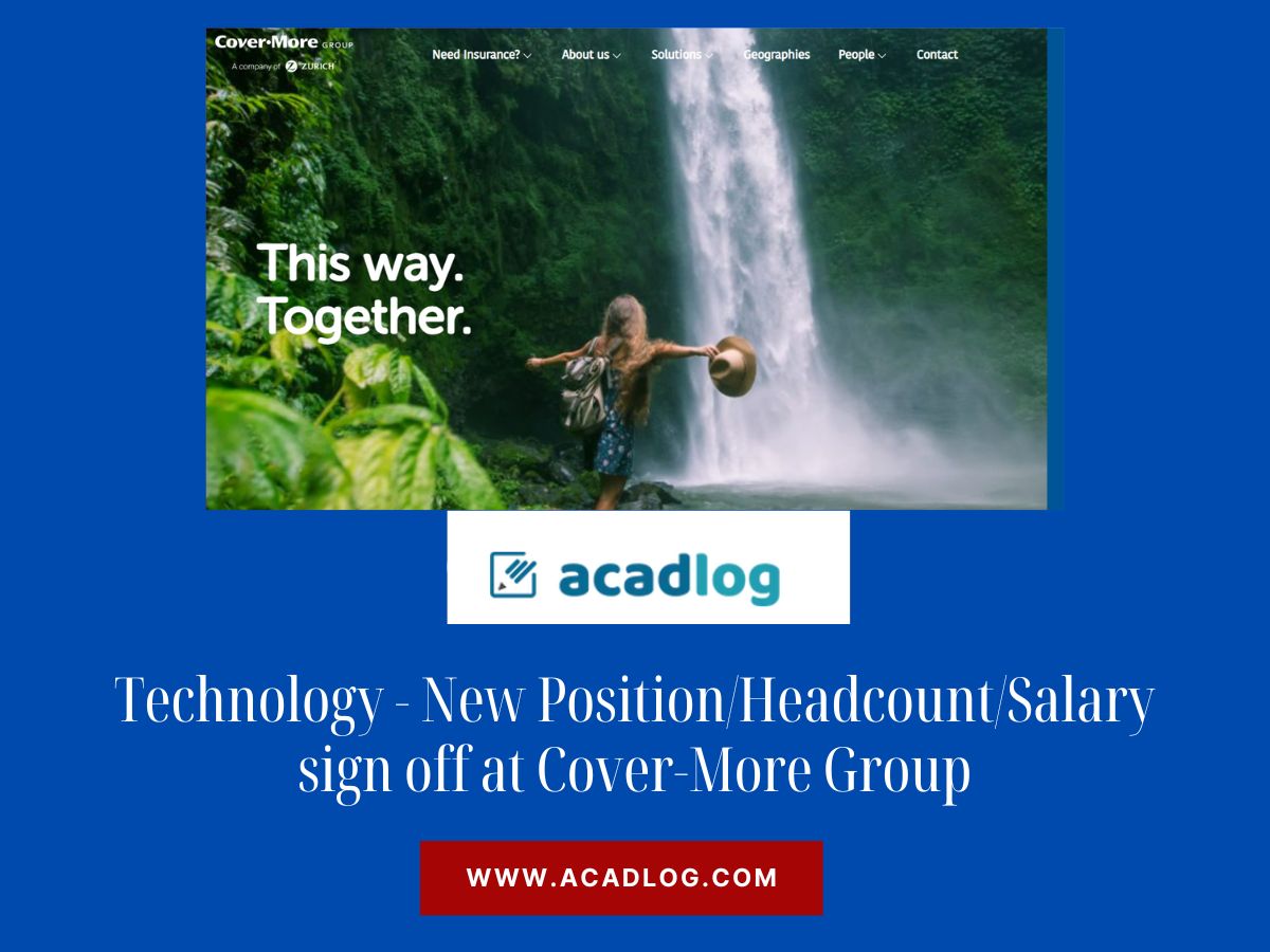 Technology - New PositionHeadcountSalary sign off at Cover-More Group