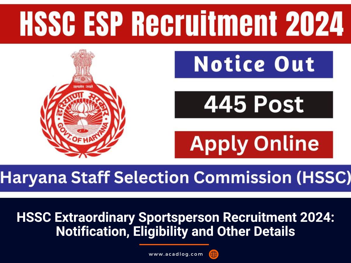 HSSC Extraordinary Sportsperson Recruitment 2024