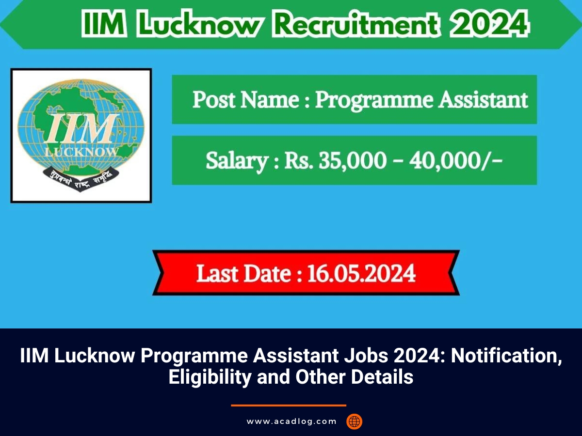 IIM Lucknow Jobs 2024